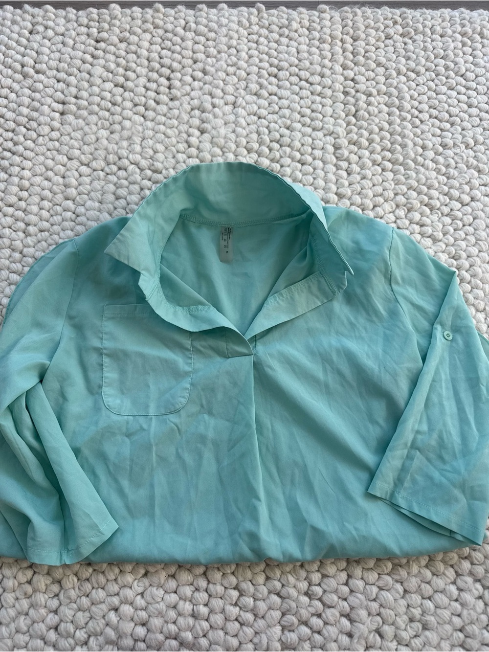 SHEIN Aqua Green Button-Up Swim Coverup